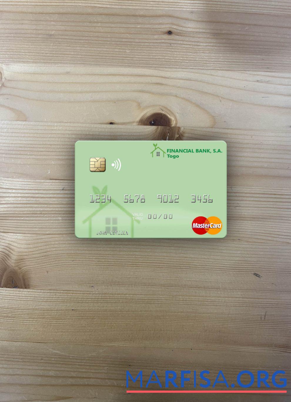 Printable Togo Financial Bank mastercard photolook front template